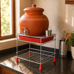 Stainless Steel Matka Stand with Removable Tray