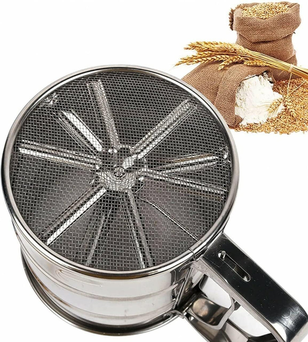Manual Flour Sifter with Measuring Scale Mark for Flour Icing Sugar