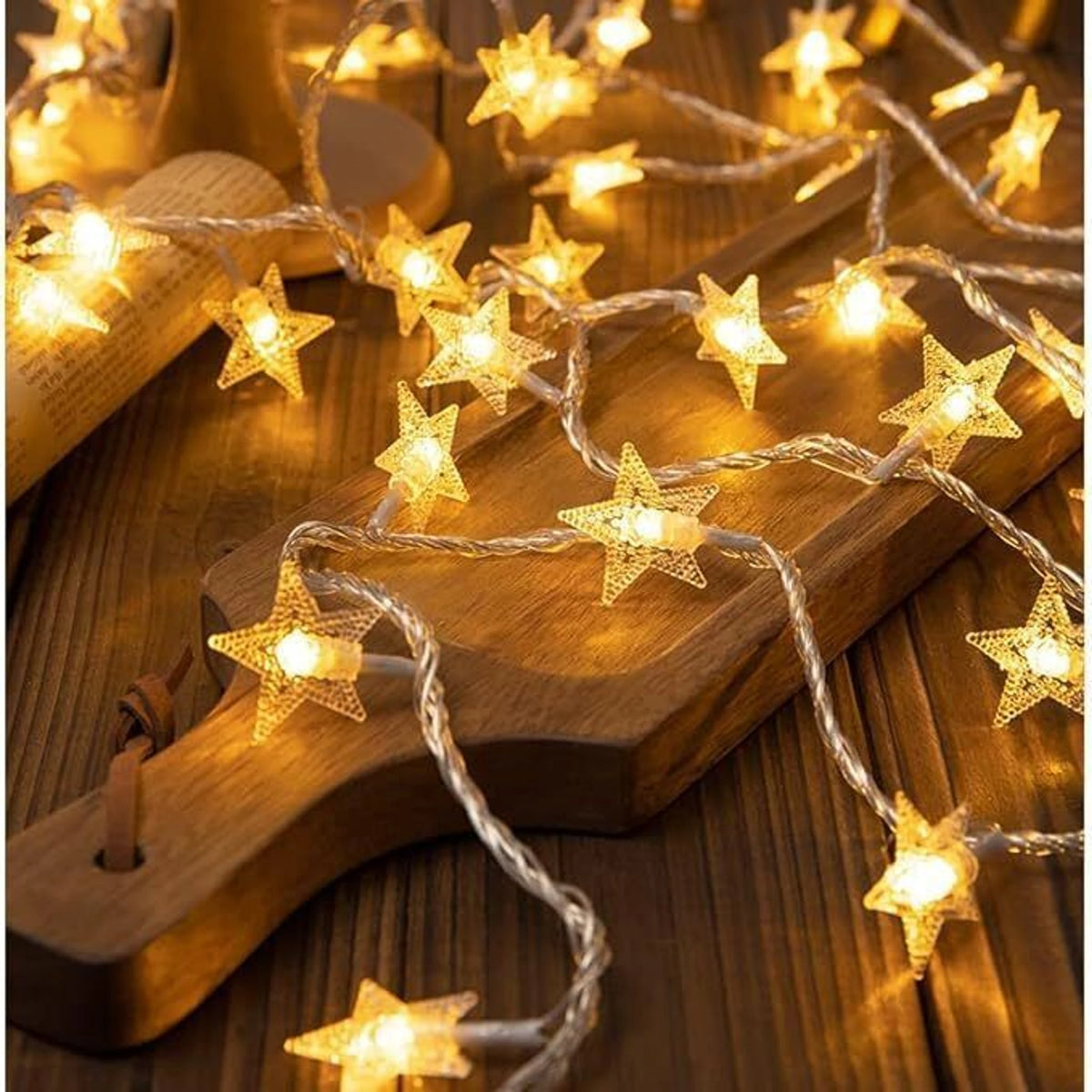 Star Fairy String Lights 2.5M Warm White Copper Wire 12 LED for Home Decor