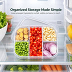 Airtight Fridge Storage Box with 5 Compartments