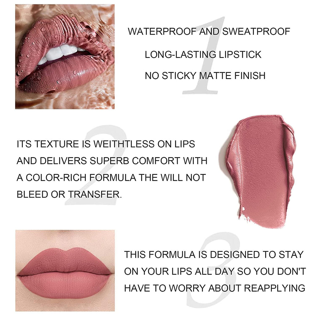 Lipstick Set of 12 Matte Velvet Mini Liquid Lipstick Set for Women ( Multicolor)