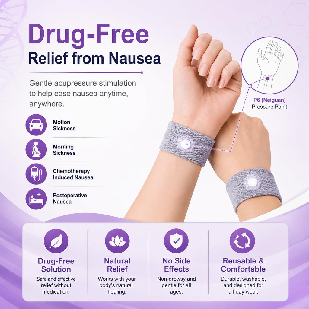 Nausea Wristband for Motion Sickness (1 pair)