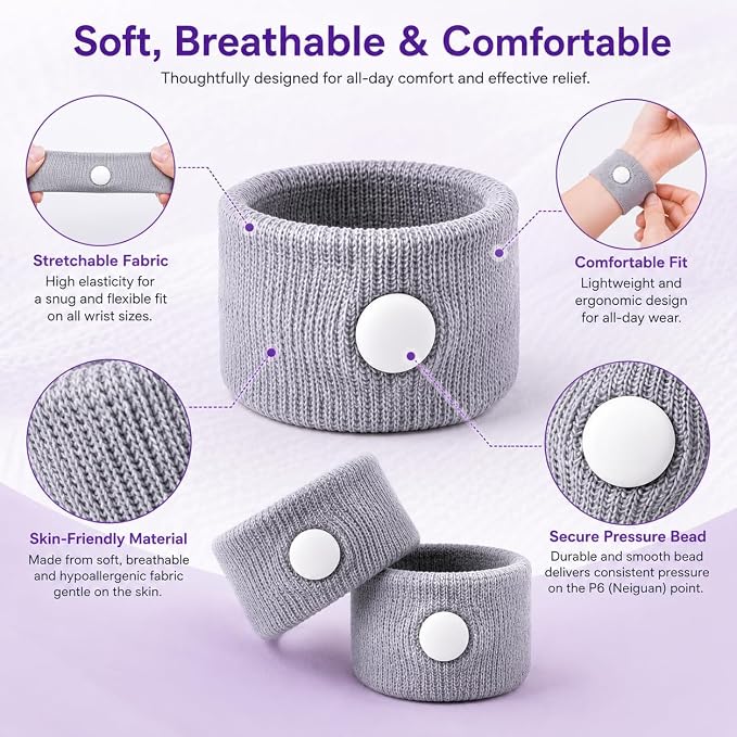 Nausea Wristband for Motion Sickness (1 pair)