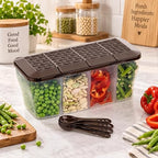 4 in 1 Multipurpose 4 Section Kitchen, Fridge Storage Airtight Container Set
